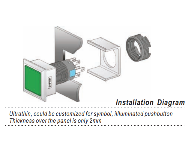 Ultra-thin push button switch